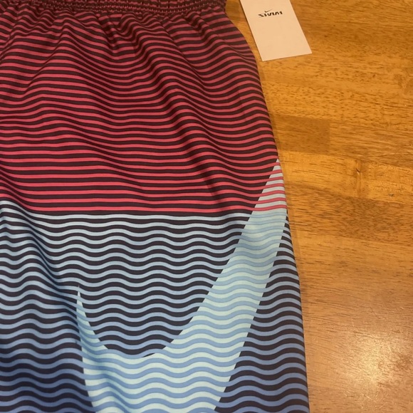 Nike Swim Men's Horizon Stripe 9" Medium Short Ghost Blue NESSC616 447 New Tags - Picture 2 of 6